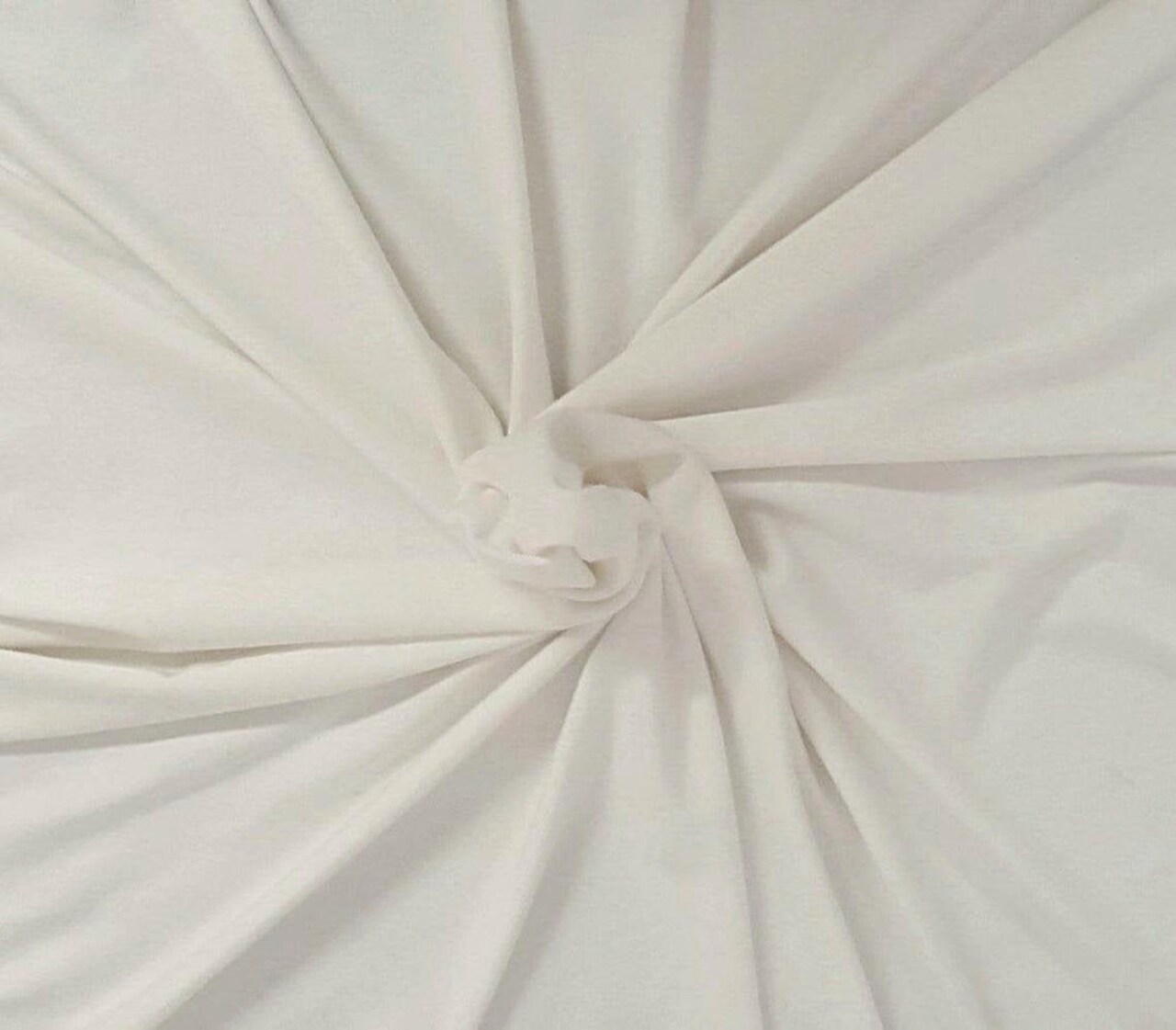 1 Yard White ProModal Spandex Jersey Knit Fabric for Soft T-Shirts, Yoga Wear, and Baby Clothing